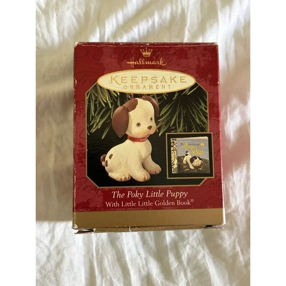 HALLMARK KEEPSAKE 1999 THE POKY LITTLE PUPPY LITTLE GOLDEN BOOK ORNAMENT - Picture 1 of 9